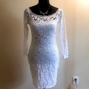 White lace off the shoulder dress - Small